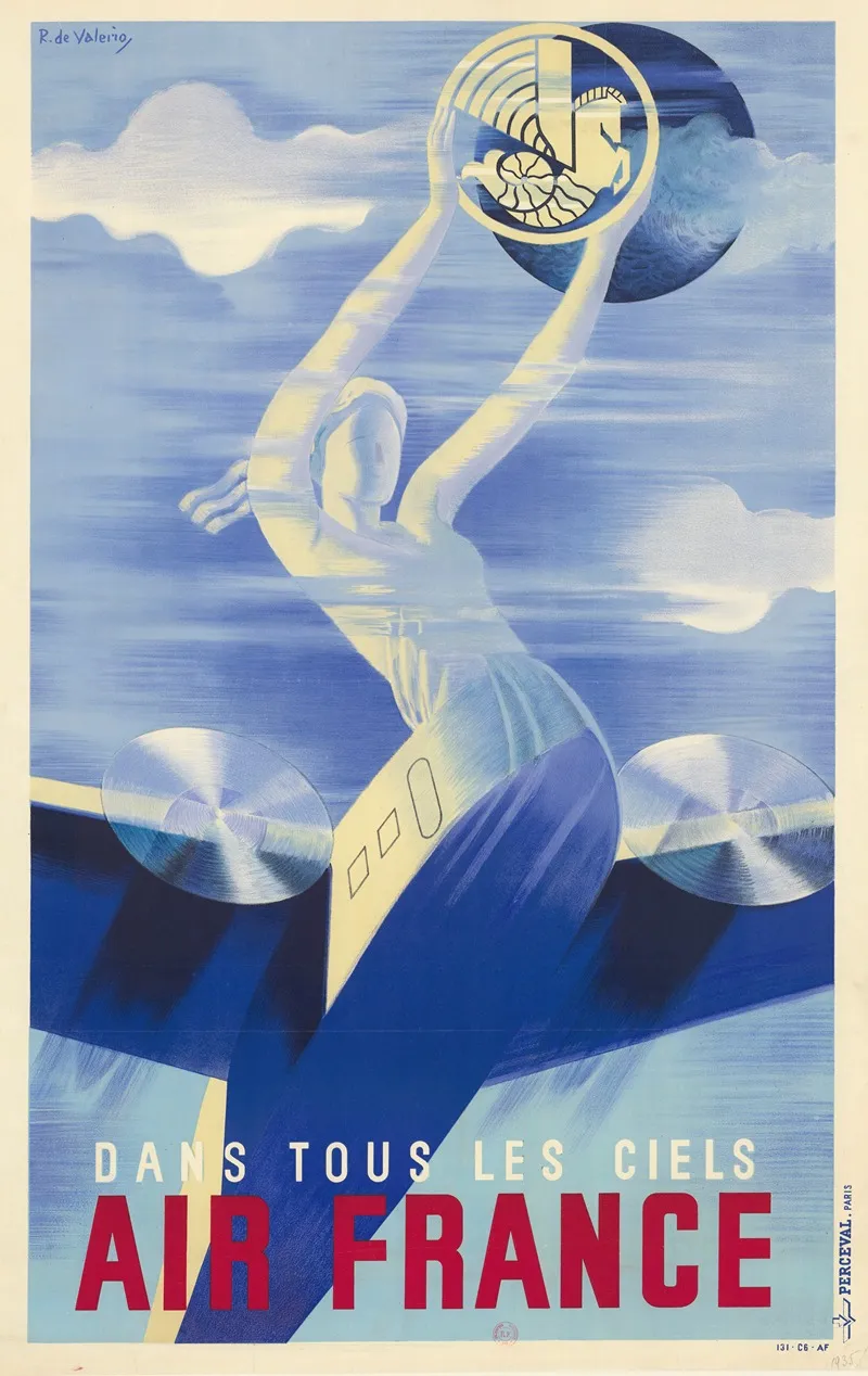 Dans Tous Les Ciels Air France Wall Art by Roger de Valerio - High-Resolution Digital Print