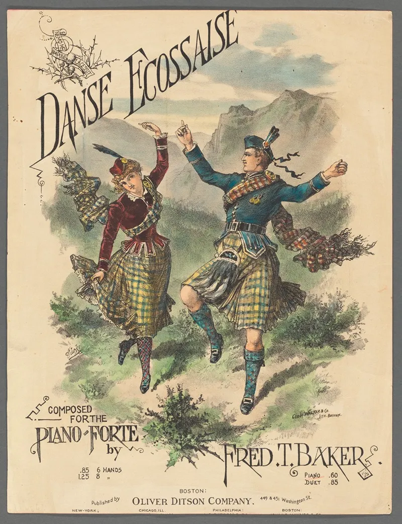 Danse Ecossaise Composed For The Piano Forte By Fred T Baker Wall Art by George H. Walker &amp; Co. - High-Resolution Digital Print