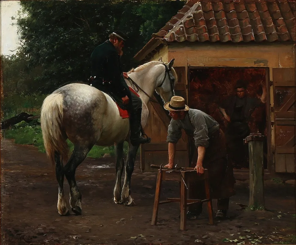 Dansk Soldat I Samtale Med En Smed Antagelig Motiv Fra 1864