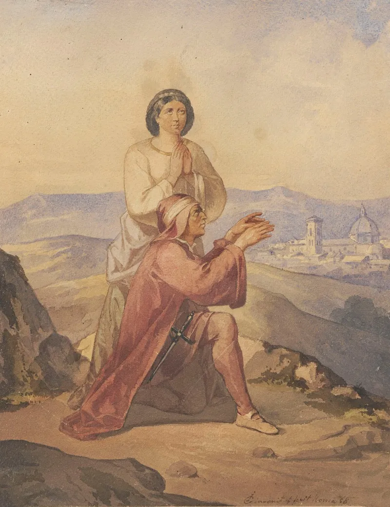 Dante I Beatrice Wall Art by Ignacy Gierdziejewski - High-Resolution Digital Print
