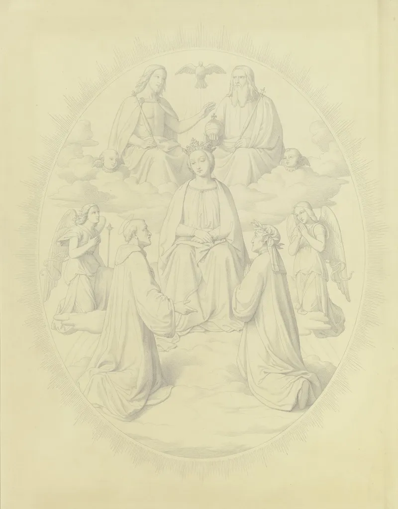 Dante Vor Der Gekronten Mutter Gottes Wall Art by Joseph Anton Settegast - High-Resolution Digital Print