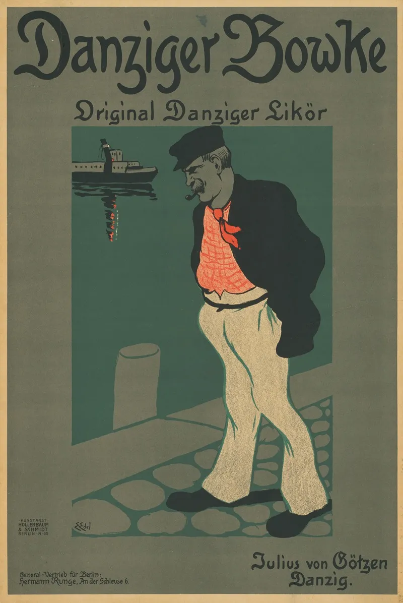 Danziger Bowke Original Danziger Likor Julius Von Gotzen Danzig Wall Art by Edmund Edel - High-Resolution Digital Print