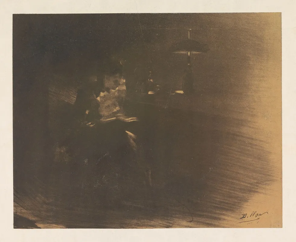 Dark Room With A Woman Reading