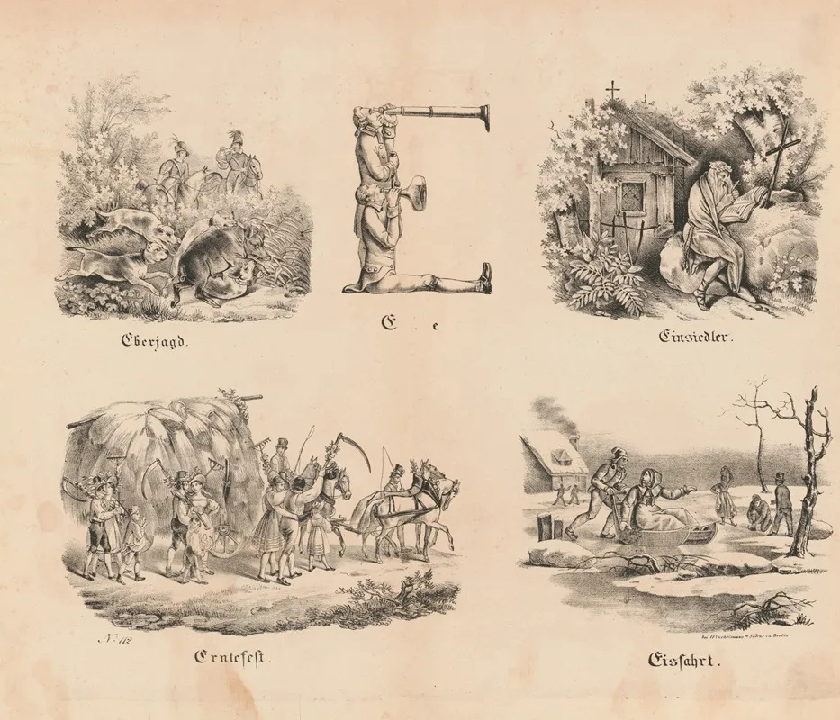 Das Allegrosste Bilder Abc E Wall Art by Theodor Hosemann - High-Resolution Digital Print
