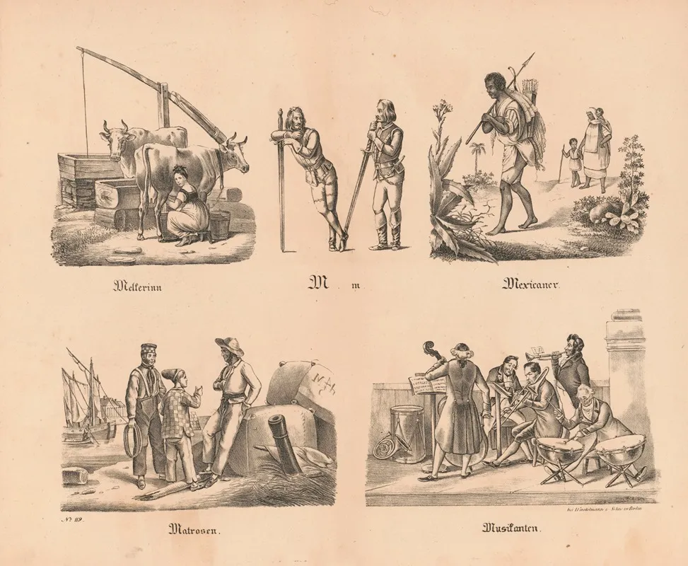 Das Allegrosste Bilder Abc M Wall Art by Theodor Hosemann - High-Resolution Digital Print