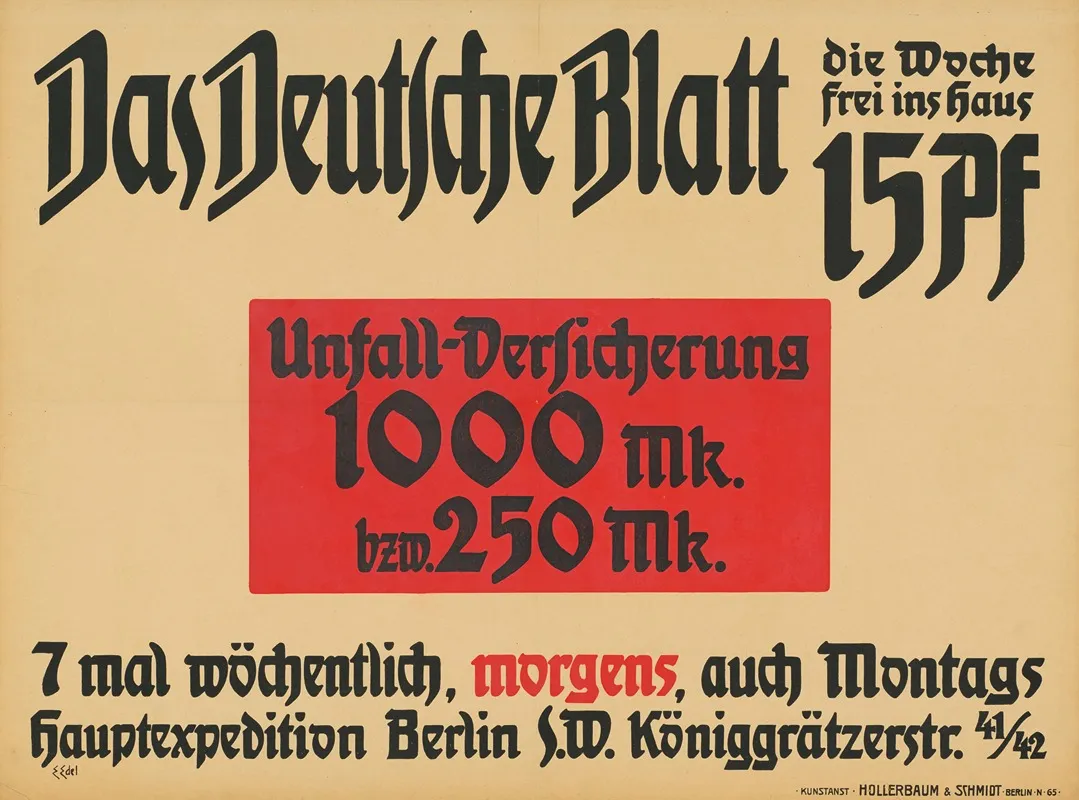 Das Deutsche Blatt Wall Art by Edmund Edel - High-Resolution Digital Print