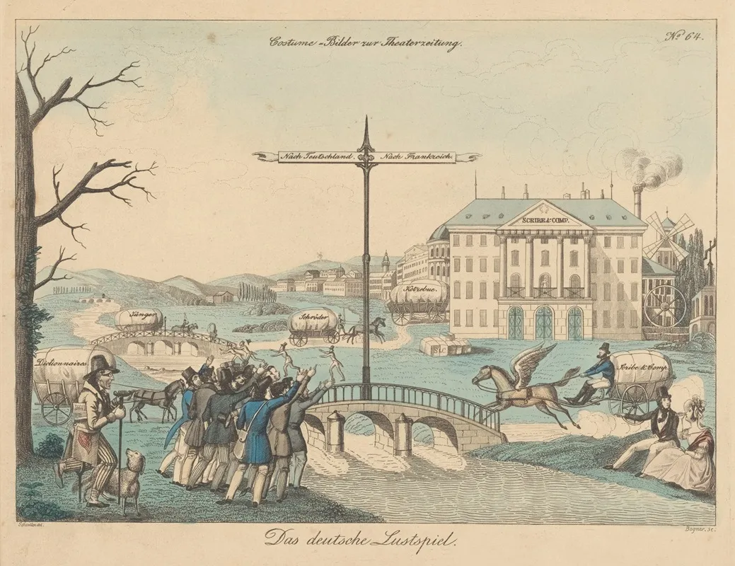 Das Deutsche Lustspiel Wall Art by Johann Christian Schoeller - High-Resolution Digital Print