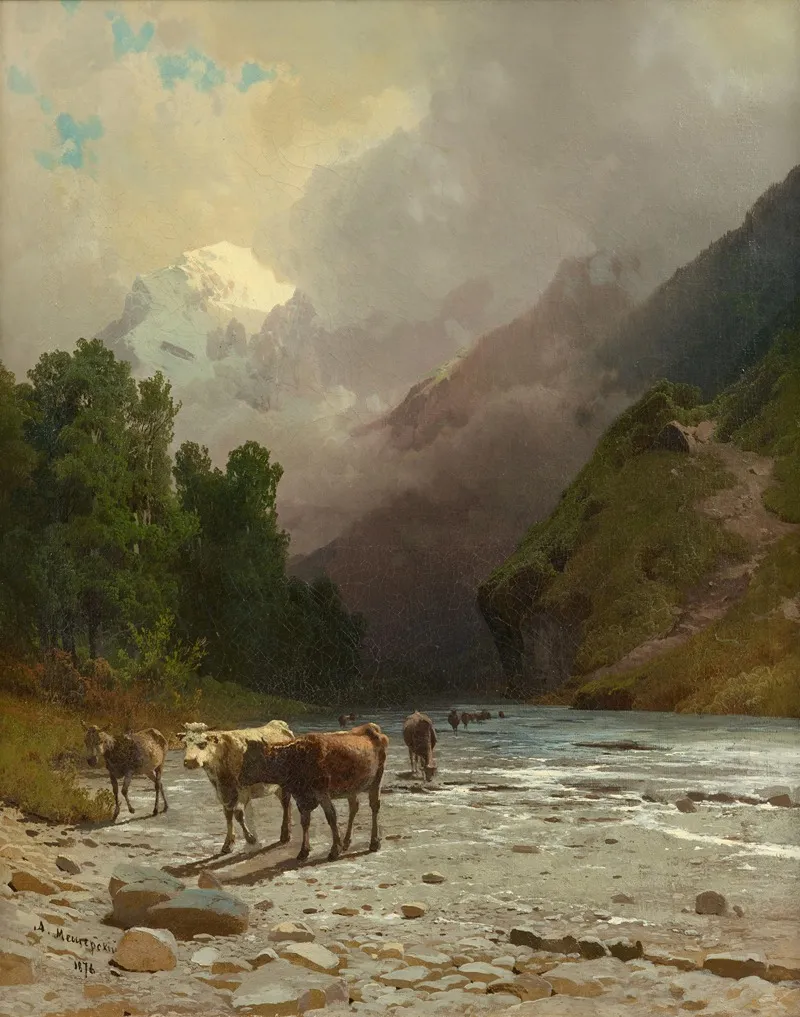 Das Elbrus Gebirge Wall Art by Arsenius Mestschersky - High-Resolution Digital Print