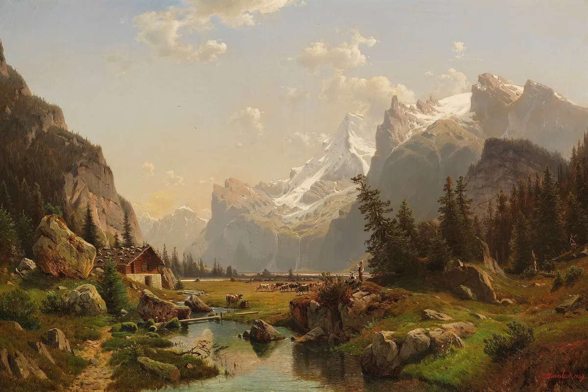 Das Gasterntal Im Berner Oberland Wall Art by Johannes Bartholomäus Duntze - High-Resolution Digital Print