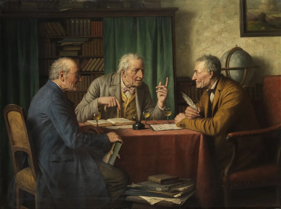 Das Gelehrtengesprach Wall Art by Josef Wagner-Höhenberg - High-Resolution Digital Print