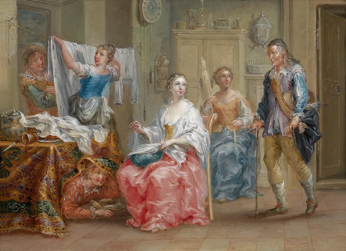 Das Gestorte Liebespaar Wall Art by Johann Georg Platzer - High-Resolution Digital Print