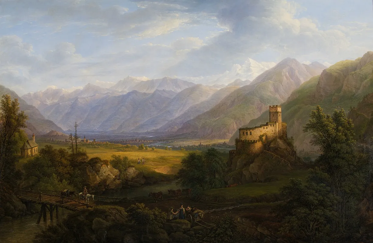 Das Glurnsertal Mit Der Etsch In Tirol Wall Art by Ferdinand Runk - High-Resolution Digital Print