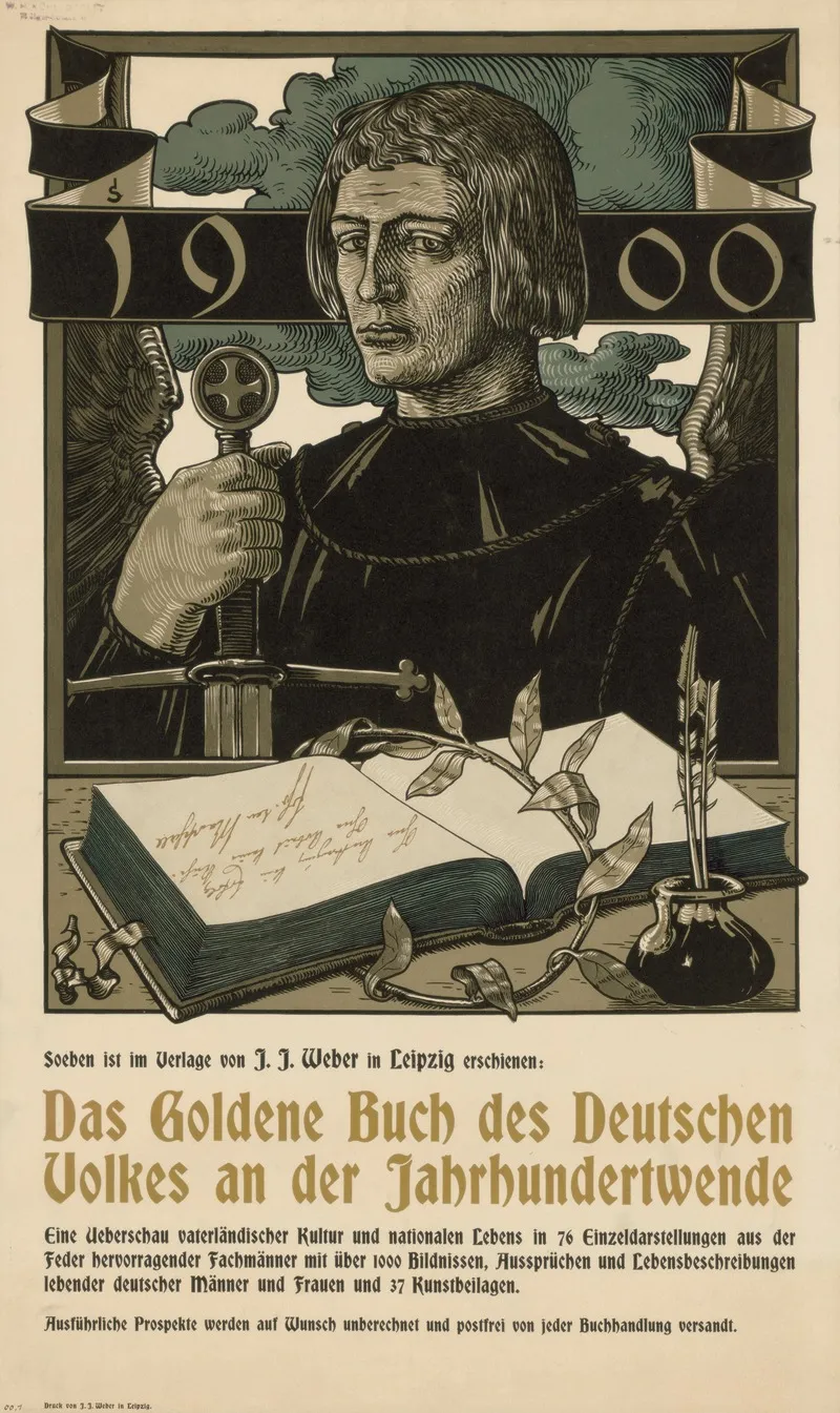 Das Goldene Buch Des Deutschen Volkes An Der Jahrhundertwende Wall Art by Joseph Sattler - High-Resolution Digital Print