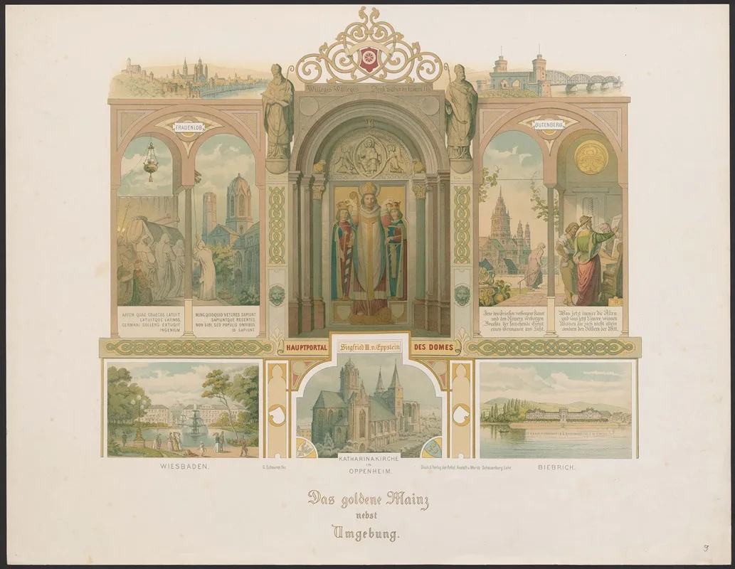 Das Goldene Mainz Nebst Umgebung Wall Art by Caspar Scheuren - High-Resolution Digital Print