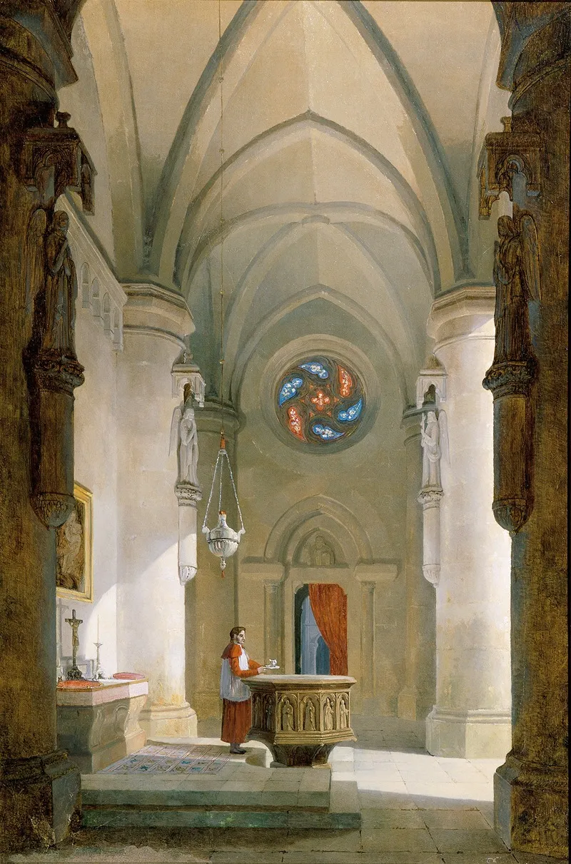 Das Innere Einer Taufkapelle Wall Art by Leopold Ernst - High-Resolution Digital Print