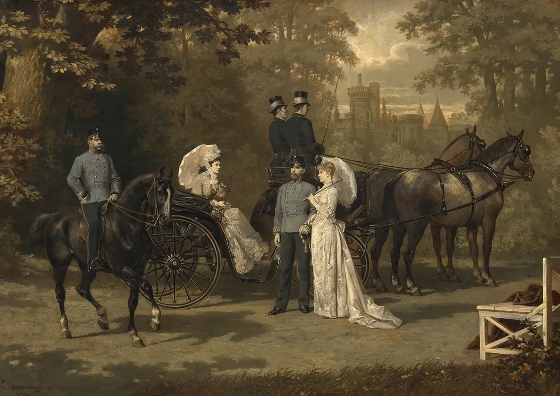 Das Kaiser Und Kronprinzenpaar In Laxenburg