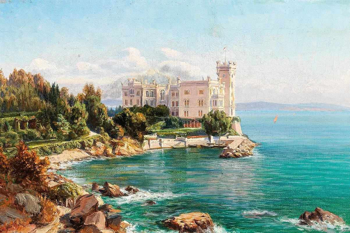 Das Kaiserliche Schloss Miramare Bei Triest Wall Art by Jan Trentan Havlicek - High-Resolution Digital Print