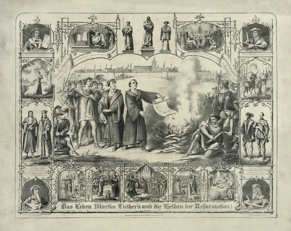 Das Leben Martin Luthers Und Die Helden Der Reformation Wall Art by Henry Jerome Schile - High-Resolution Digital Print