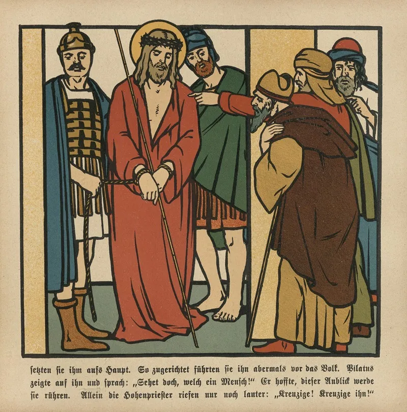 Das Leiden Jesu The Passion Of Christ Pl 17 Wall Art by Vereinigte Kunstanst - High-Resolution Digital Print