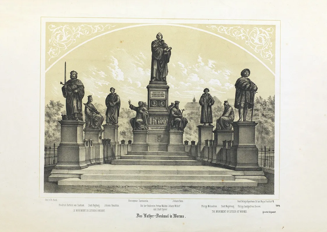 Das Luther Denkmal In Worms Wall Art by Chr. Bach - High-Resolution Digital Print