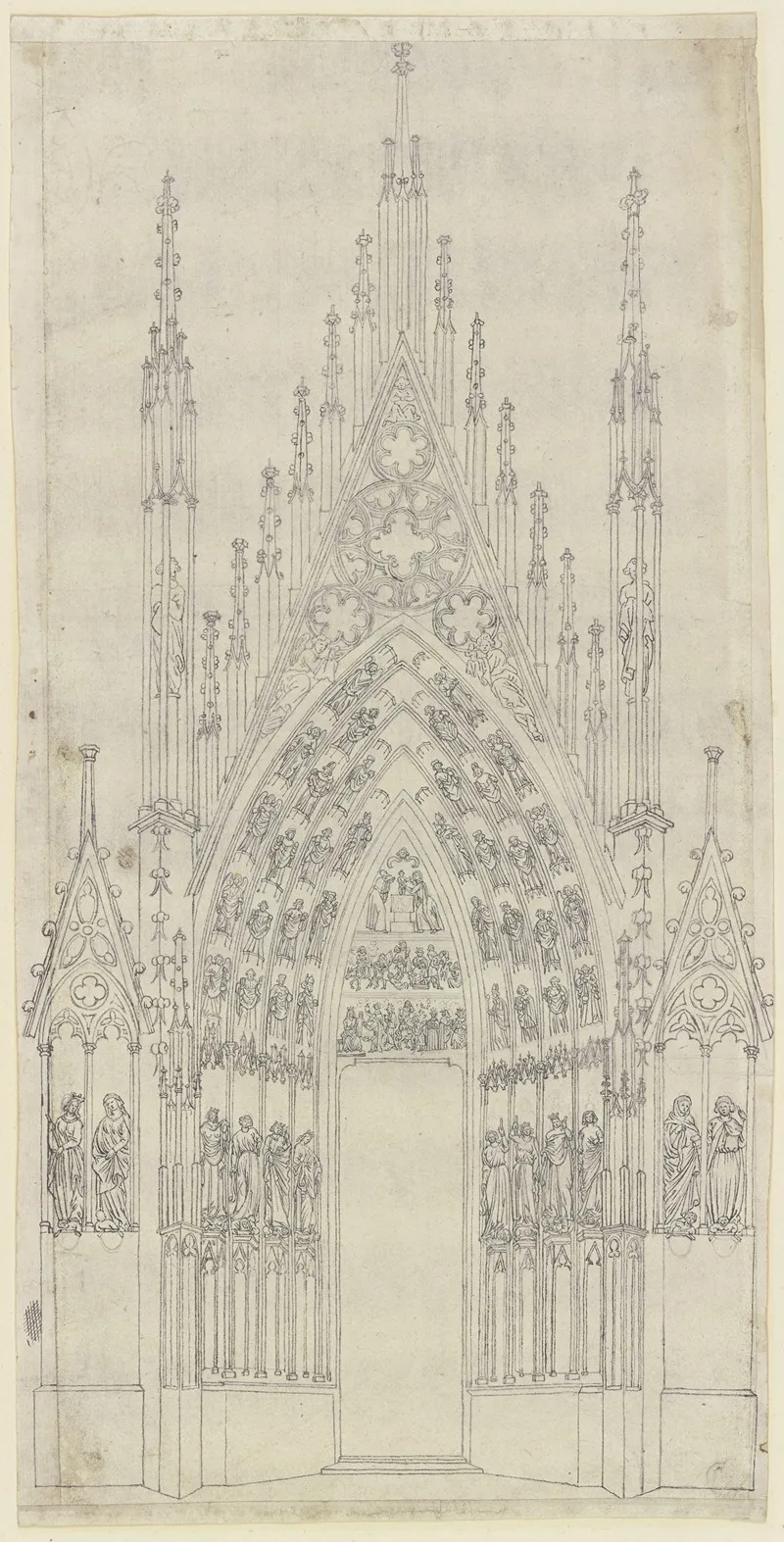 Das Nordliche Seitenportal Der Westfassade Des Strasburger Munsters Wall Art by Johann Jakob Arhardt - High-Resolution Digital Print