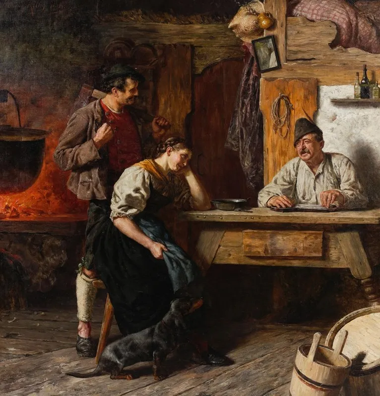Das Standchen 3 Wall Art by Heinrich Rettig - High-Resolution Digital Print