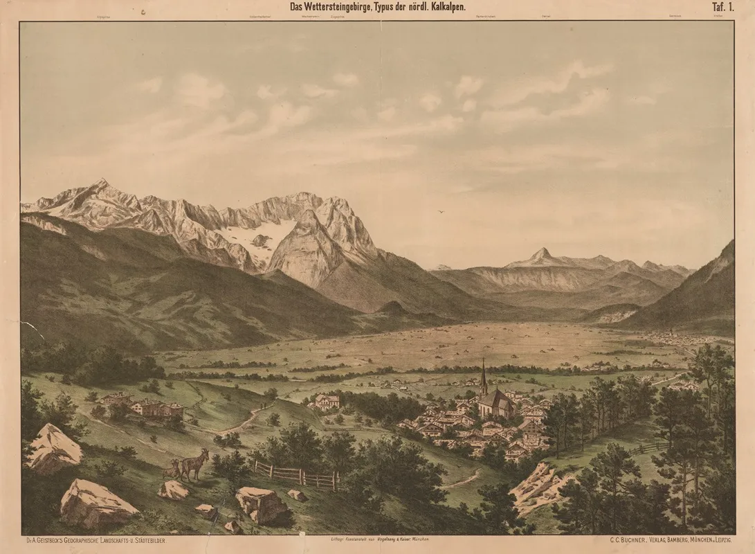 Das Wettersteingebirge Typus Der Nordl Kaikalpen Wall Art by Vogelsang & Kaiser - High-Resolution Digital Print