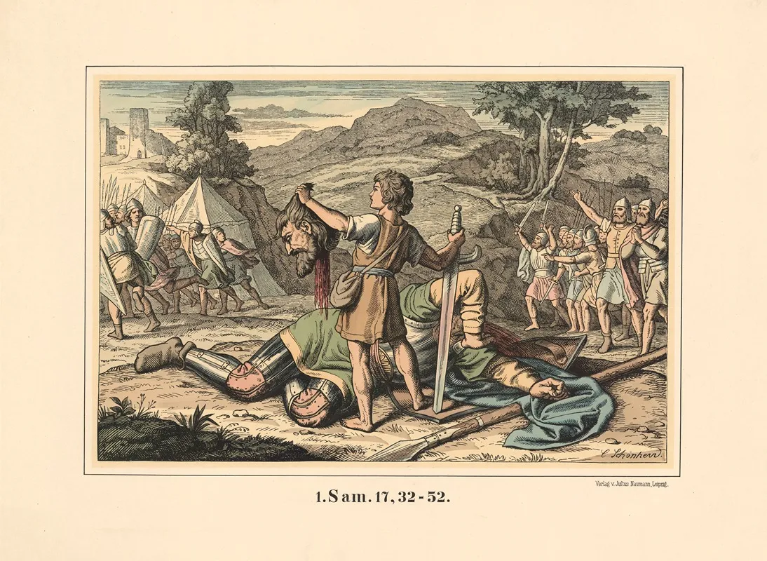 David And Goliath 18 Wall Art by Karl Gottlob Schönherr - High-Resolution Digital Print