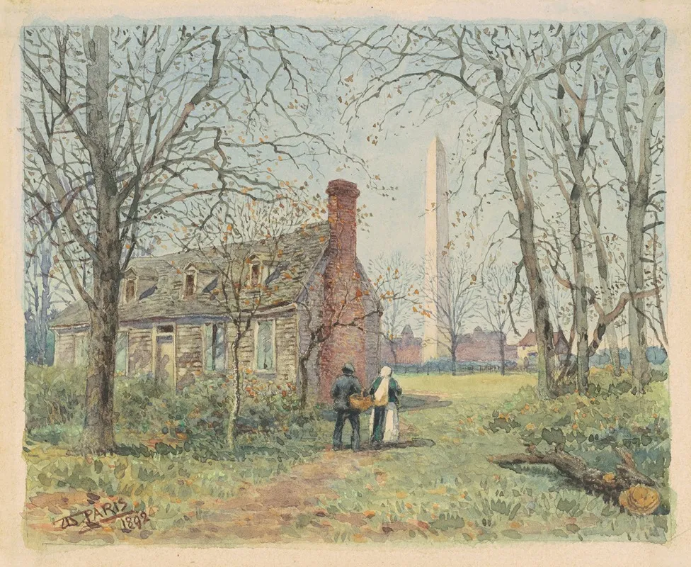 David Burnss Cottage And The Washington Monument
