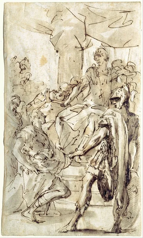David Declines King Sauls Weapons Wall Art by Sebastiano Ricci - High-Resolution Digital Print