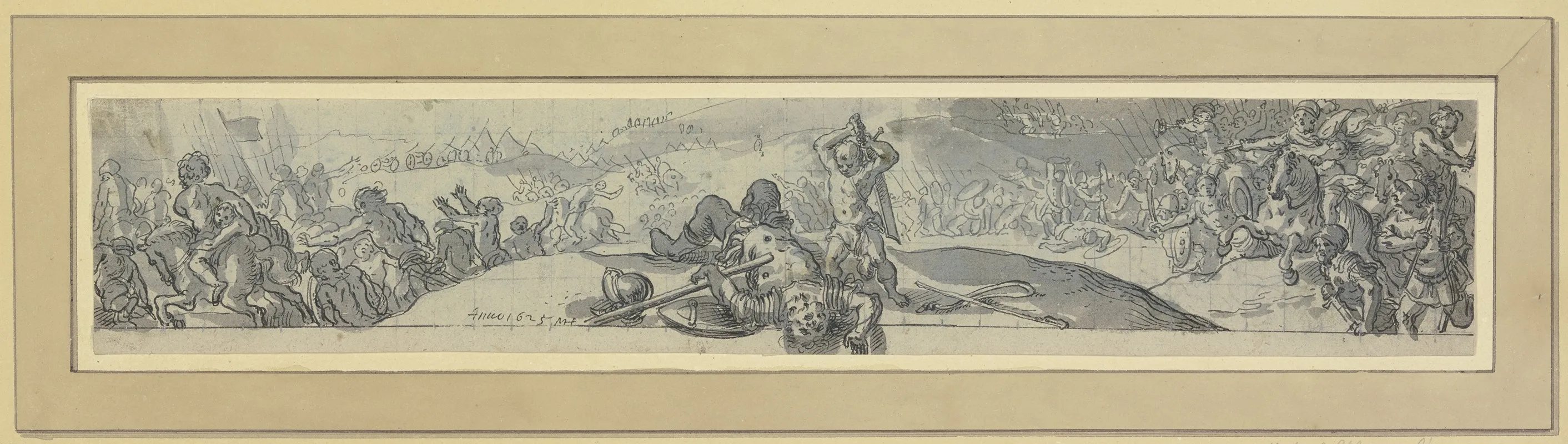 David Enthauptet Goliath Rechts Das Siegreiche Heer Der Kinder Israel Links Die Fliehenden Philister Wall Art by Michael Herr - High-Resolution Digital Print