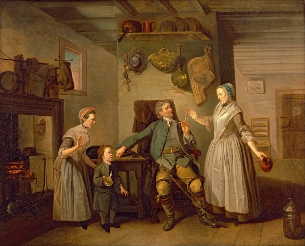 David Garrick And Mary Bradshaw In David Garricks The Farmers Return Wall Art by Johan Joseph Zoffany - High-Resolution Digital Print