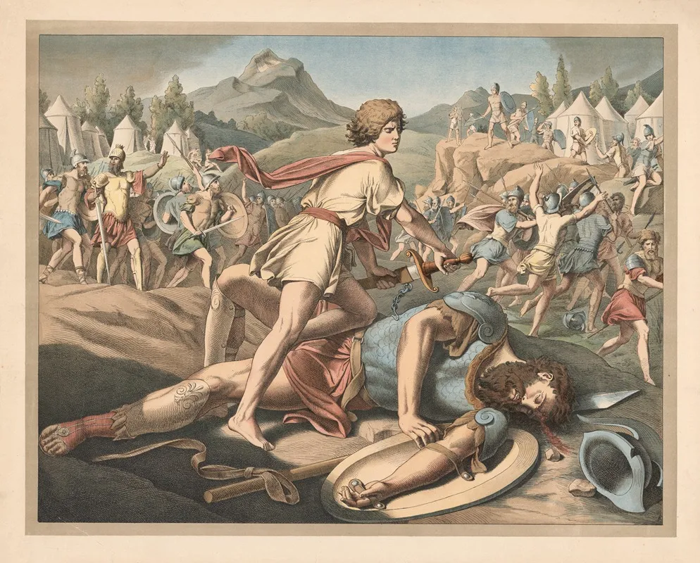 David Og Goliath 3 Wall Art by Lith. Anstalt v. Müller &amp; Eismann - High-Resolution Digital Print