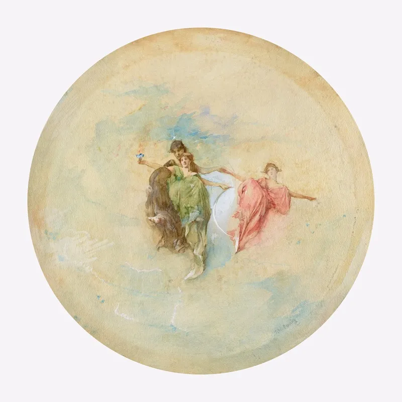 Dawn 4 Wall Art by Thomas Wilmer Dewing - High-Resolution Digital Print