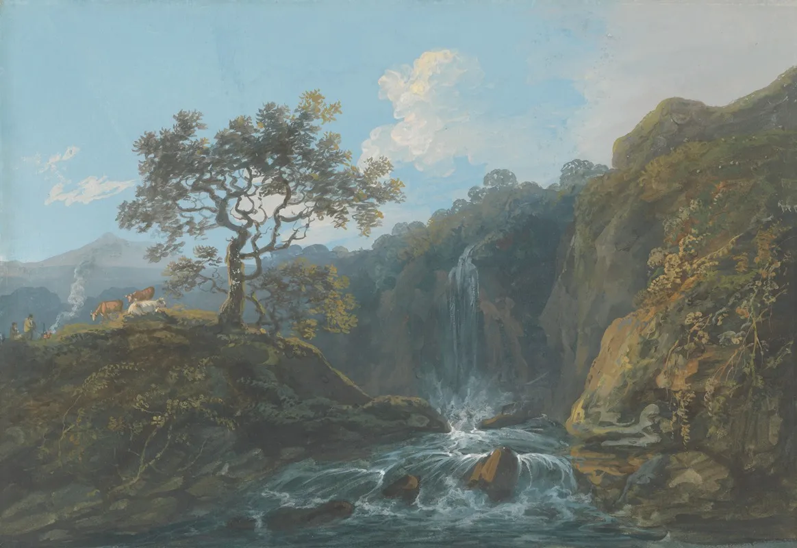 Day Landscape With Rapids And Cattle Wall Art by John Laporte - High-Resolution Digital Print