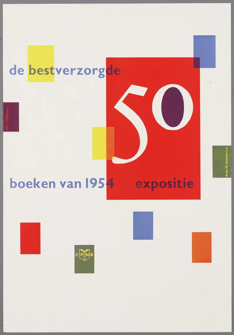 De Bestverzorgde 50 Boeken Van 1954 Wall Art by Wim L. Helleman - High-Resolution Digital Print