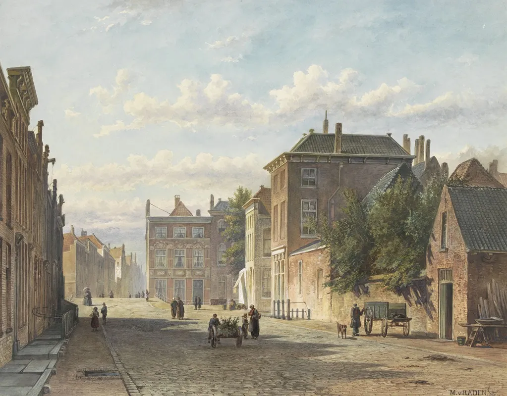 De Gedempte Burgwal Te S Gravenhage Wall Art by Marinus van Raden - High-Resolution Digital Print