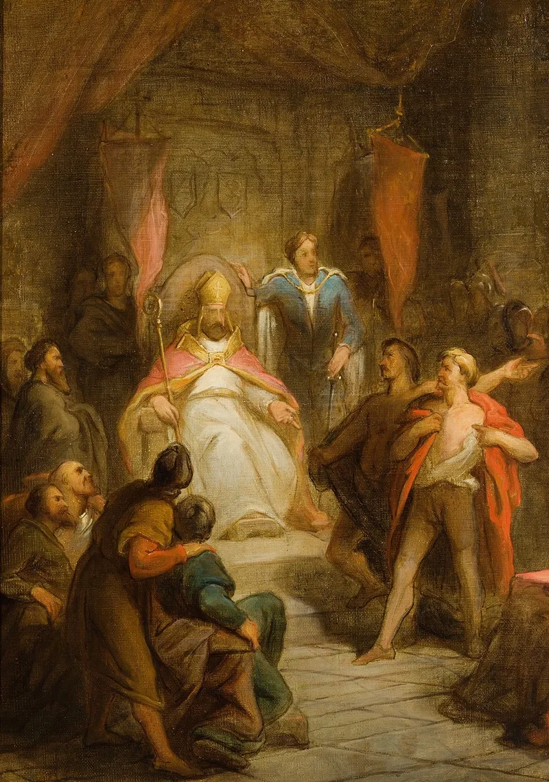 De Graaf Van Gelre En De Heer Van Amstel In Het Domkapittel Van Utrecht Anno 1227 Wall Art by Antonie F. Zürcher - High-Resolution Digital Print