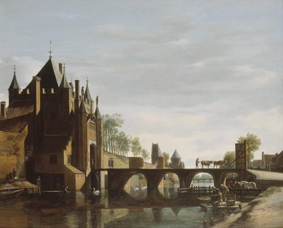 De Grote Houtpoort Te Haarlem Wall Art by Gerrit Berckheyde - High-Resolution Digital Print