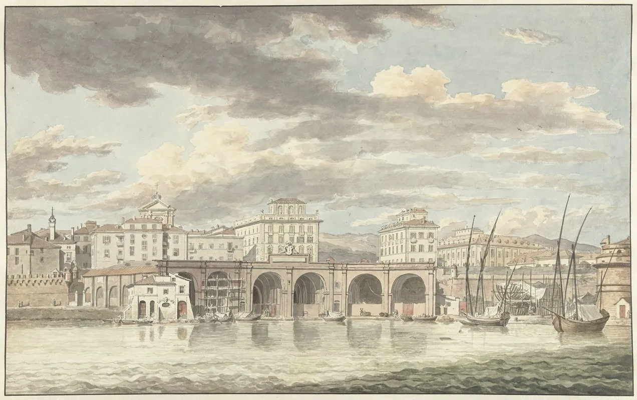 De Haven Van Civitavecchia Wall Art by Jean Grandjean - High-Resolution Digital Print