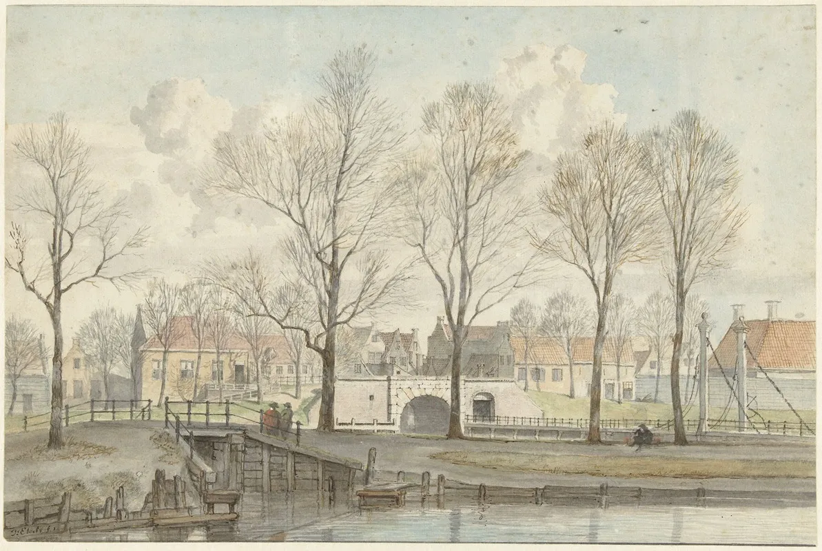 De Heerenpoort Te Leiden Wall Art by Jan Ekels the elder - High-Resolution Digital Print