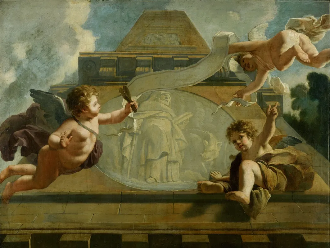 De Heilige Anthonius De Heremiet Allegorische Voorstelling Van De Verzorging Van Leprozen En Onnozelen Wall Art by Gerard de Lairesse - High-Resolution Digital Print