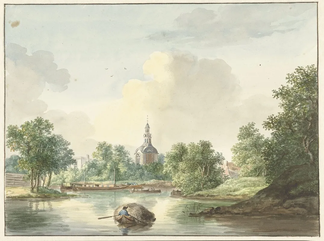 De Hogerwoerdse Poort Te Leiden Vanaf De Singel Gezien Wall Art by Pieter Gerardus van Os - High-Resolution Digital Print