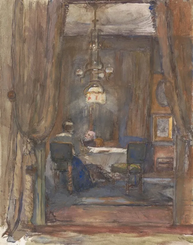De Huiskamer Aan De Riouwstraat Te Den Haag Bij Avond Wall Art by Barbara Elisabeth van Houten - High-Resolution Digital Print