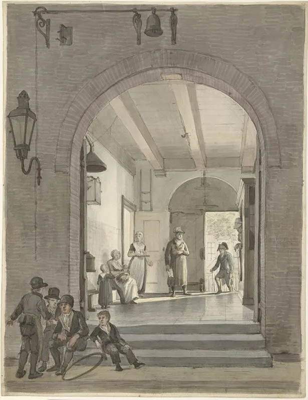 De Ingang Van Het Diaconie En Bestedelingenhuis Der Evangelisch Lutherse Gemeente Op De Nieuwe Keizersgracht