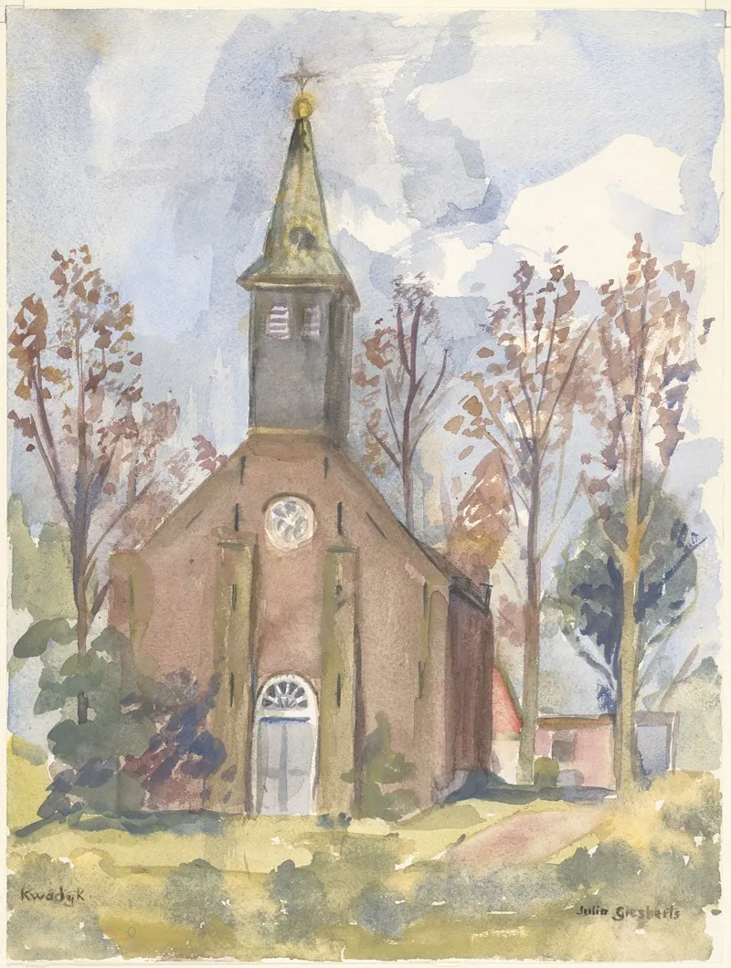 De Kerk Te Kwadijk Wall Art by Julia Giesberts - High-Resolution Digital Print