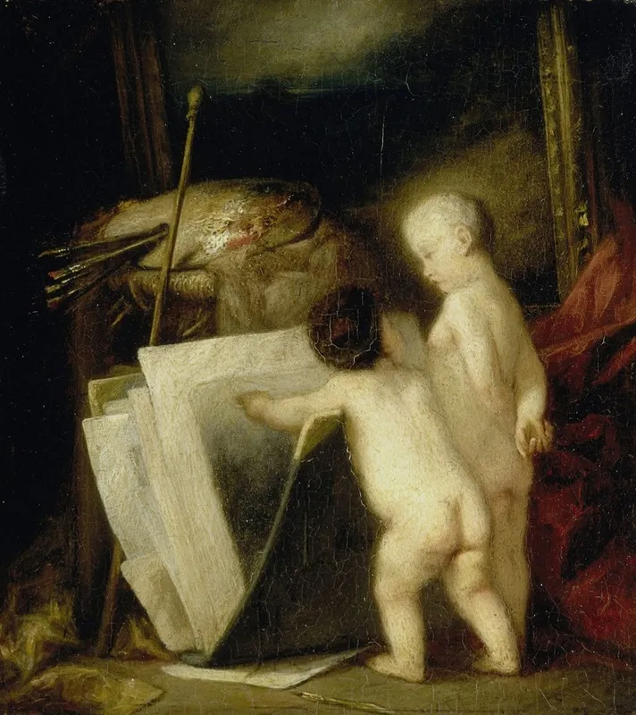 De Kleine Kunstliefhebbers Wall Art by Hippolyte Michaud - High-Resolution Digital Print