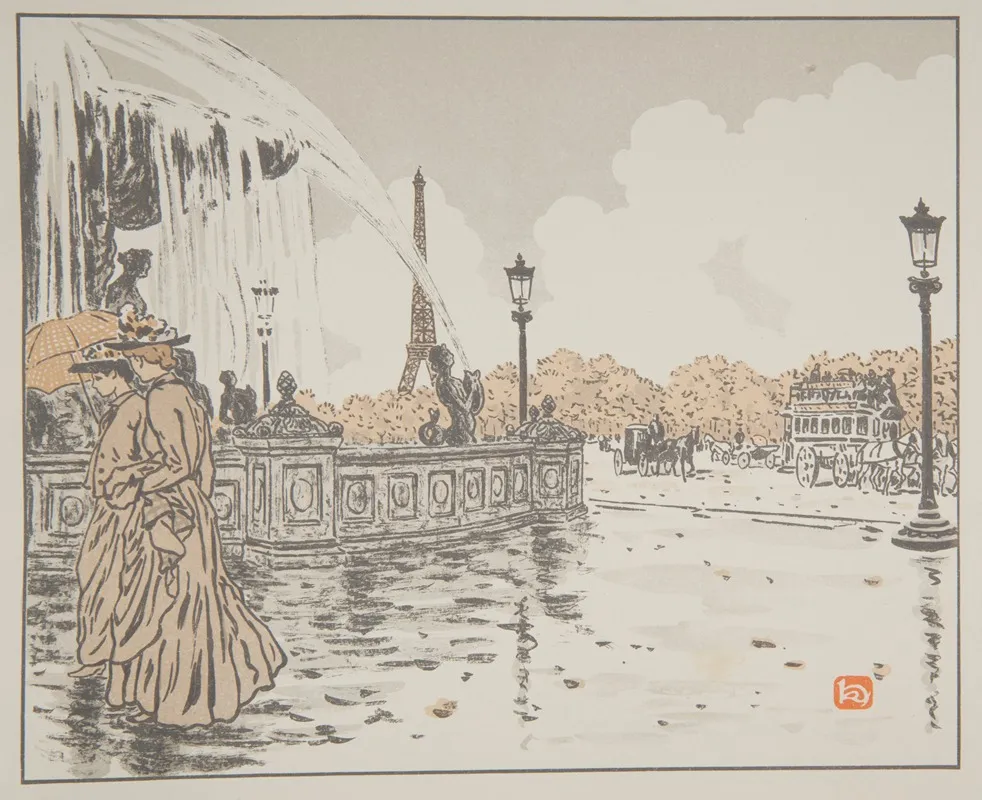 De La Place De La Concorde Wall Art by Henri Rivière - High-Resolution Digital Print