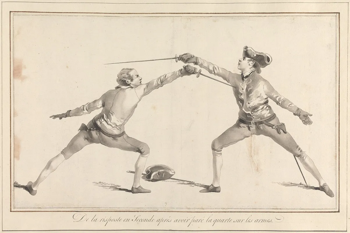 De La Risposte En Seconde Apres Avoir Pare La Quarte Sur Les Armes Wall Art by James Gwin - High-Resolution Digital Print