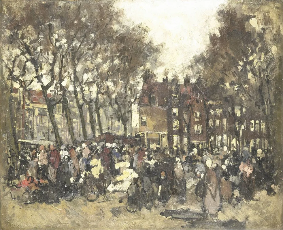 De Noordermarkt Te Amsterdam Wall Art by Joannes Barnardus Antonius Maria Westerwoudt - High-Resolution Digital Print
